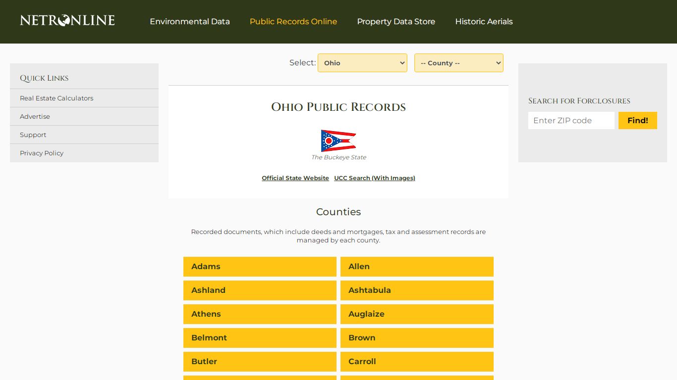 Ohio Public Records Online Directory - NETROnline.com